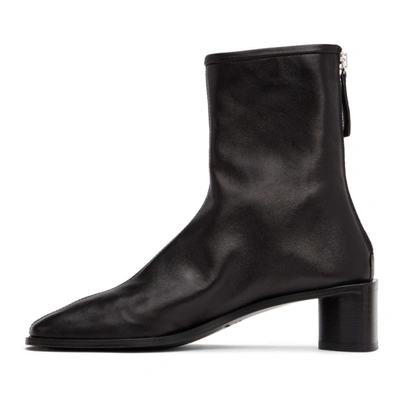 Shop Acne Studios Black Branded Heeled Boots In Ax0 Black