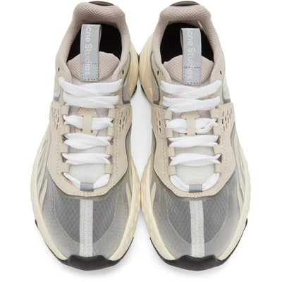 Shop Acne Studios Off-white Transparent Mesh Sneakers In Bwn Whtivor