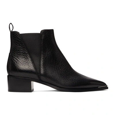 Shop Acne Studios Black Jensen Grain Chelsea Boots In 900 Black