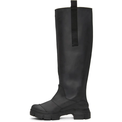 Shop Ganni Black Recycled Rubber Country Boots In 099 Black