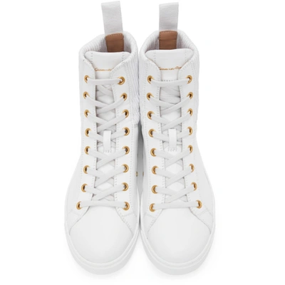 Shop Gianvito Rossi White Martis High Sneakers In White/white