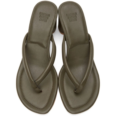 Shop Maryam Nassir Zadeh Khaki Nile Thong Sandals In 492 Moss