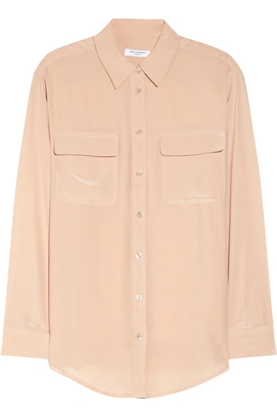 Equipment Signature Washed-silk Shirt In Nude