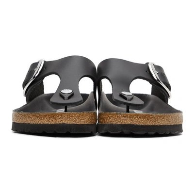 Shop Birkenstock Black Leather Big Buckle Gizeh Sandals