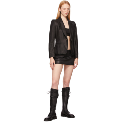 Shop Ann Demeulemeester Black High Combat Boots