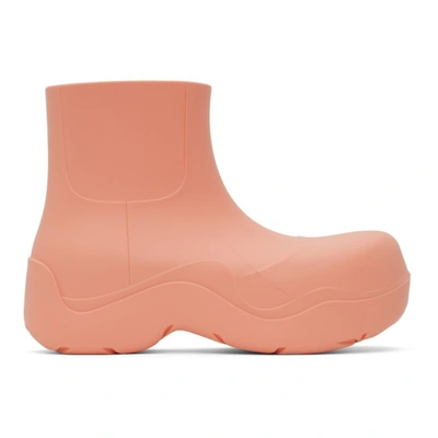 Shop Bottega Veneta Pink Puddle Ankle Boots In 6807 Flamingo