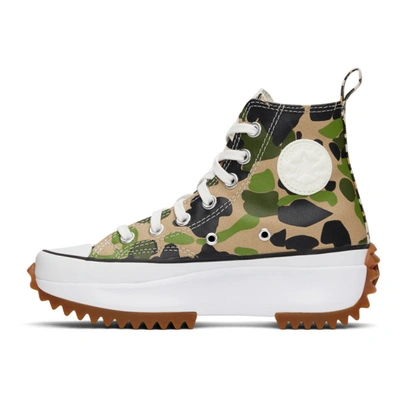 Shop Converse Beige Camouflage Run Star Hike High Sneakers In Candied Gin