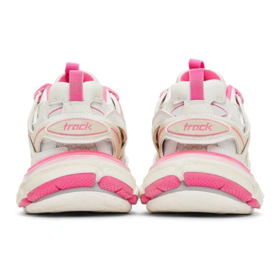 Shop Balenciaga Pink & White Track Sneakers In 9055 White/fluo Pink