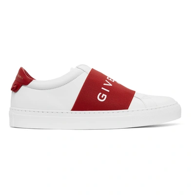 Shop Givenchy White & Red Elastic Urban Street Sneakers In 616-red/white