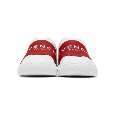 Shop Givenchy White & Red Elastic Urban Street Sneakers In 616-red/white