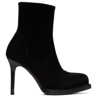 Shop Ann Demeulemeester Black Suede Ankle Boots