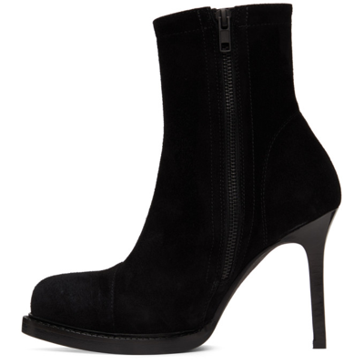 Shop Ann Demeulemeester Black Suede Ankle Boots