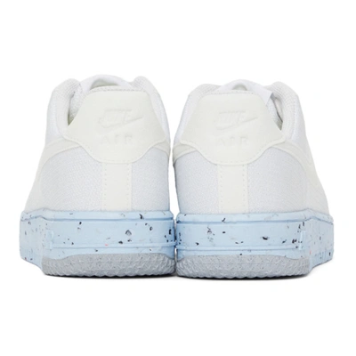 Shop Nike White Flyknit Air Force 1 Crater Sneakers In White/white-pure Pl