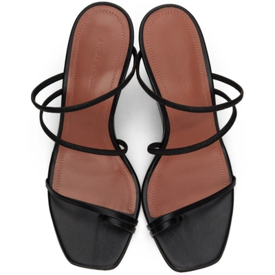 Shop Amina Muaddi Black Naima Wedge Heeled Sandals
