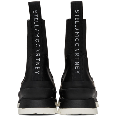 Shop Stella Mccartney Black Trace Chelsea Boots In 1006 Black/white
