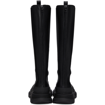 Shop Alexander Mcqueen Black Tread Slick Tall Boots In 1000 Black/black