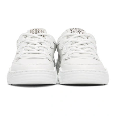 Shop Alaïa White Calfskin Wave Sneakers In 020 Blanc Casse