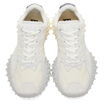 Shop Eytys Off-white & Grey Suede Fugu Sneakers