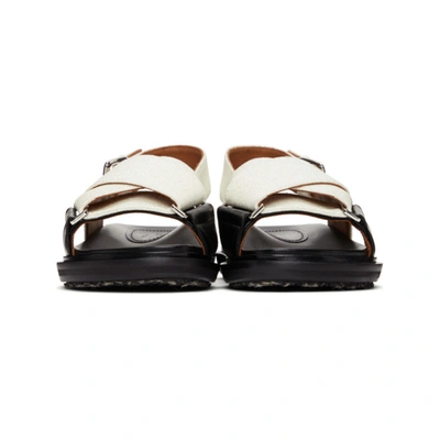 Shop Marni Black & White Sparkly Fussbett Sandals In Lily White