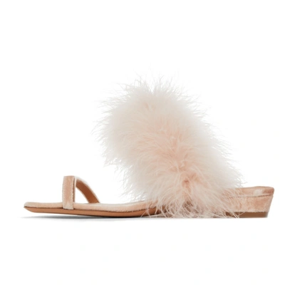 Shop Dries Van Noten Pink Velvet Flat Sandals In 300 Blush