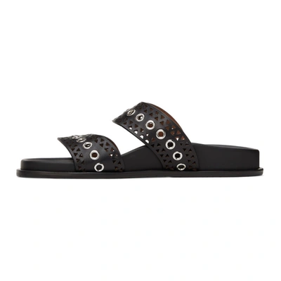 Shop Alaïa Black Strap Sandals In 999 Black