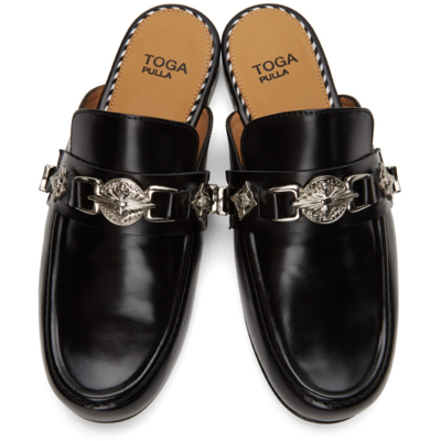 Shop Toga Black Classic Loafer Mules