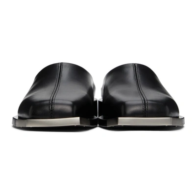 Shop Peter Do Black Metal Square Toe Loafers In Black/silve