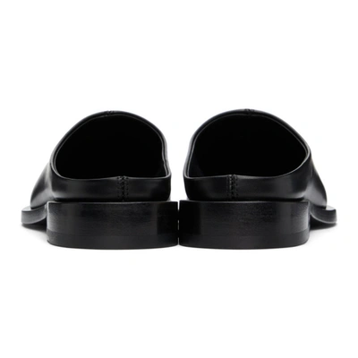 Shop Peter Do Black Metal Square Toe Loafers In Black/silve