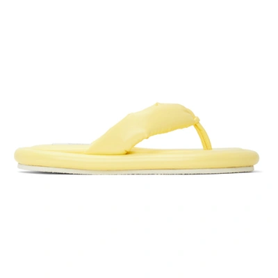 Shop Mm6 Maison Margiela Yellow Faux-leather Padded Sandals In T3027 Yello