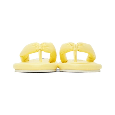 Shop Mm6 Maison Margiela Yellow Faux-leather Padded Sandals In T3027 Yello