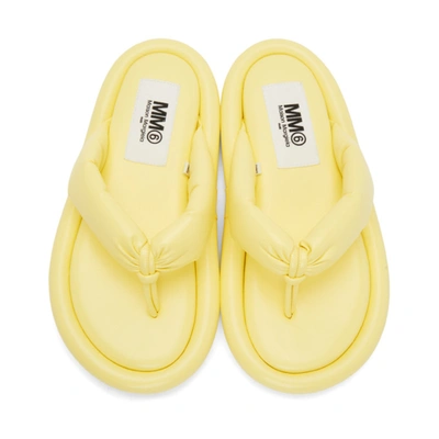 MM6 MAISON MARGIELA 黄色合成皮革软垫拖鞋