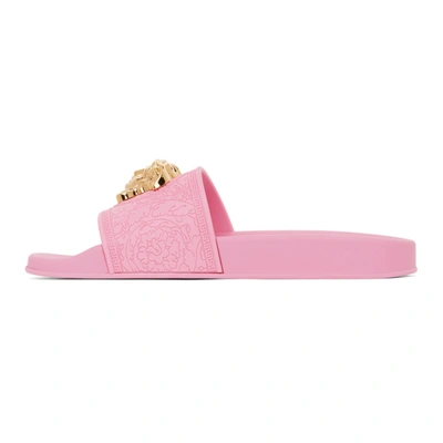Shop Versace Pink Palazzo Pool Sandals In 1p25v Pink