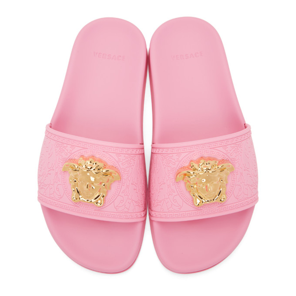 pink versace sliders
