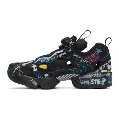 Shop Vetements Black Reebok Edition Instapump Fury Sneakers In Black Graff