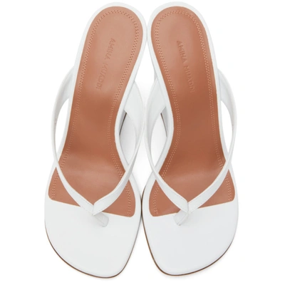 Shop Amina Muaddi White Johana Wedge Sandals