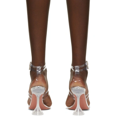 Shop Amina Muaddi Transparent Robyn Heeled Sandals