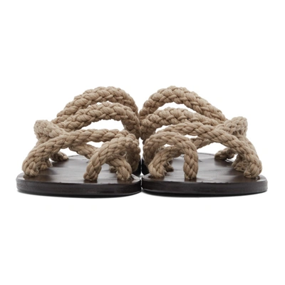 Shop Saint Laurent Beige Jude Flat Sandals In 9601 Ecru/ecru