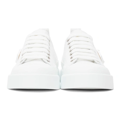Shop Dolce & Gabbana White Portofino Light Sneakers In 89642 White/white