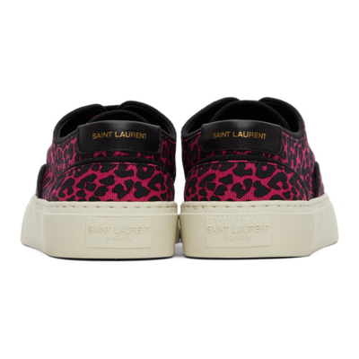 Shop Saint Laurent Pink Leopard Venice Sneakers In 5565 Fuxia Black/bla