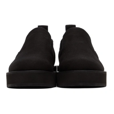 Shop Jil Sander Black Slip-on Platform Sneakers In 001 Black