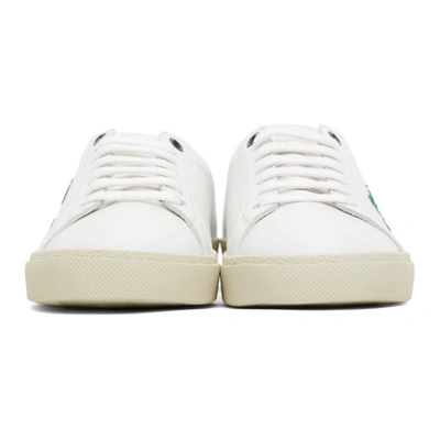 Shop Saint Laurent White & Green Court Classic Sl/06 Sneakers In 9041 White/dark Basi