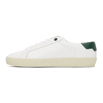 Shop Saint Laurent White & Green Court Classic Sl/06 Sneakers In 9041 White/dark Basi