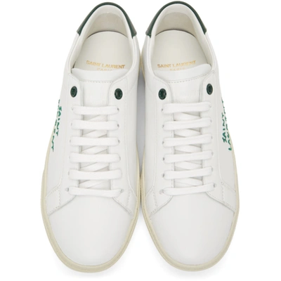 Shop Saint Laurent White & Green Court Classic Sl/06 Sneakers In 9041 White/dark Basi