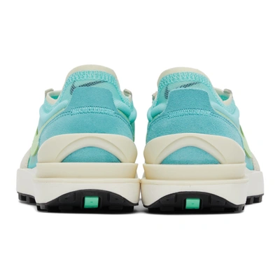 Shop Nike Blue & Green Waffle One Sneakers In Bleached Aqua/lime G