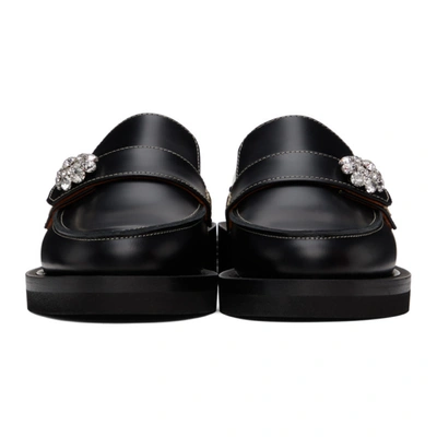 Shop Ganni Black Jewel Loafers In 099 Black