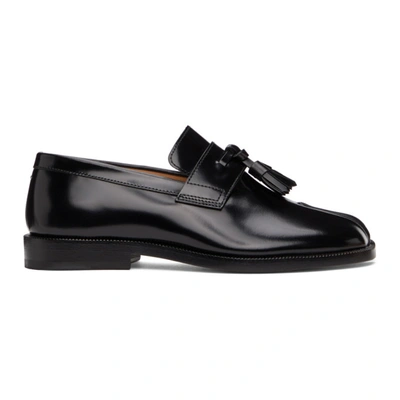 Shop Maison Margiela Black Tassel Tabi Loafers In T8013 Black