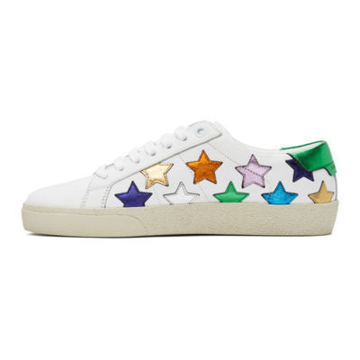 Shop Saint Laurent White & Multicolor Star Court Classic Sl/06 Sneakers In 9090 Whimlt