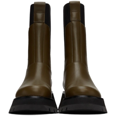 Shop 3.1 Phillip Lim / フィリップ リム Khaki Lug Sole Kate Mid-calf Chelsea Boots In Dk301 Dk Olive