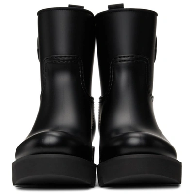 Shop Moncler Black Ginette Matte Rubber Boots In 999 Black