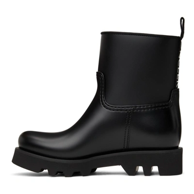 Shop Moncler Black Ginette Matte Rubber Boots In 999 Black